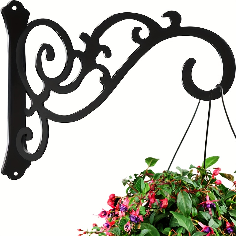 

Contemporary Geometric Metal Wall-mounted Plant Holder - Indoor/outdoor Decorative Iron Hook For Flower Pots