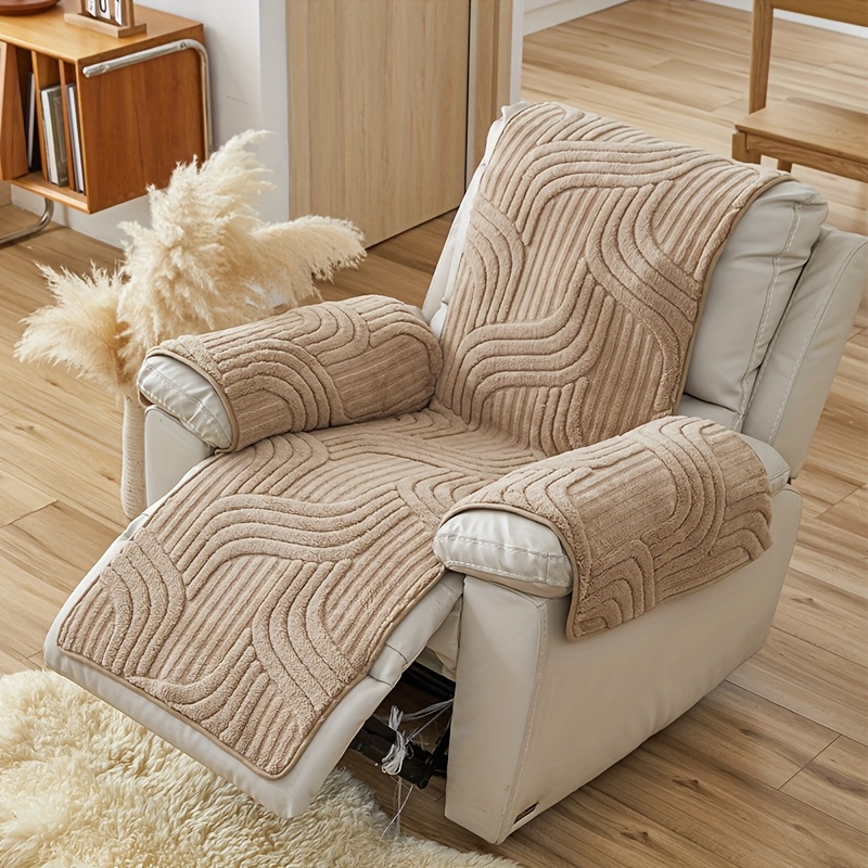 [1pc Soft Velvet Sofa Cover] 1pc Durable Pet-Friendly Soft Velvet Sofa Cover | Machine Washable Polyester Slipcover for Living Room and Office Decor | Mixed Color, 200-250gsm, Elastic-Band Couch Protector