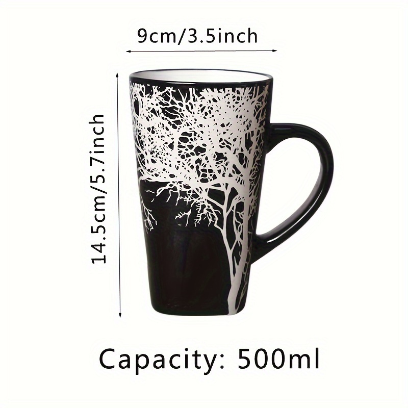 1pc Minimalist Ceramic Water Cup 500ml Large Capacity Mug Coffee Cup Tea Set Tea Cup Suitable For Home, Office And Holiday Gifts