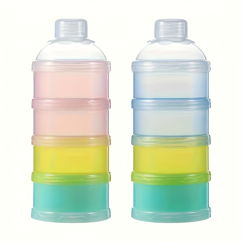 2Sets/1Set Milk Powder Dispenser, 4-Layers/3-Layers Portable Formula Container, Feeding Travel Snack Box, Feeding Travel Food Storage Container Non-Spill Stackable Snack Storage Container for Outdoor/Camping