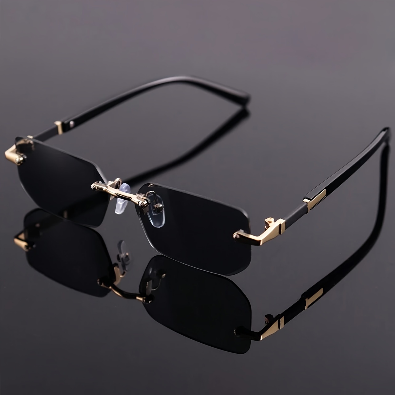 

Rimless Mirrored And , Metal Frame Eyewear Polycarbonate Lenses, For - Fashionable Uv , -ready For &