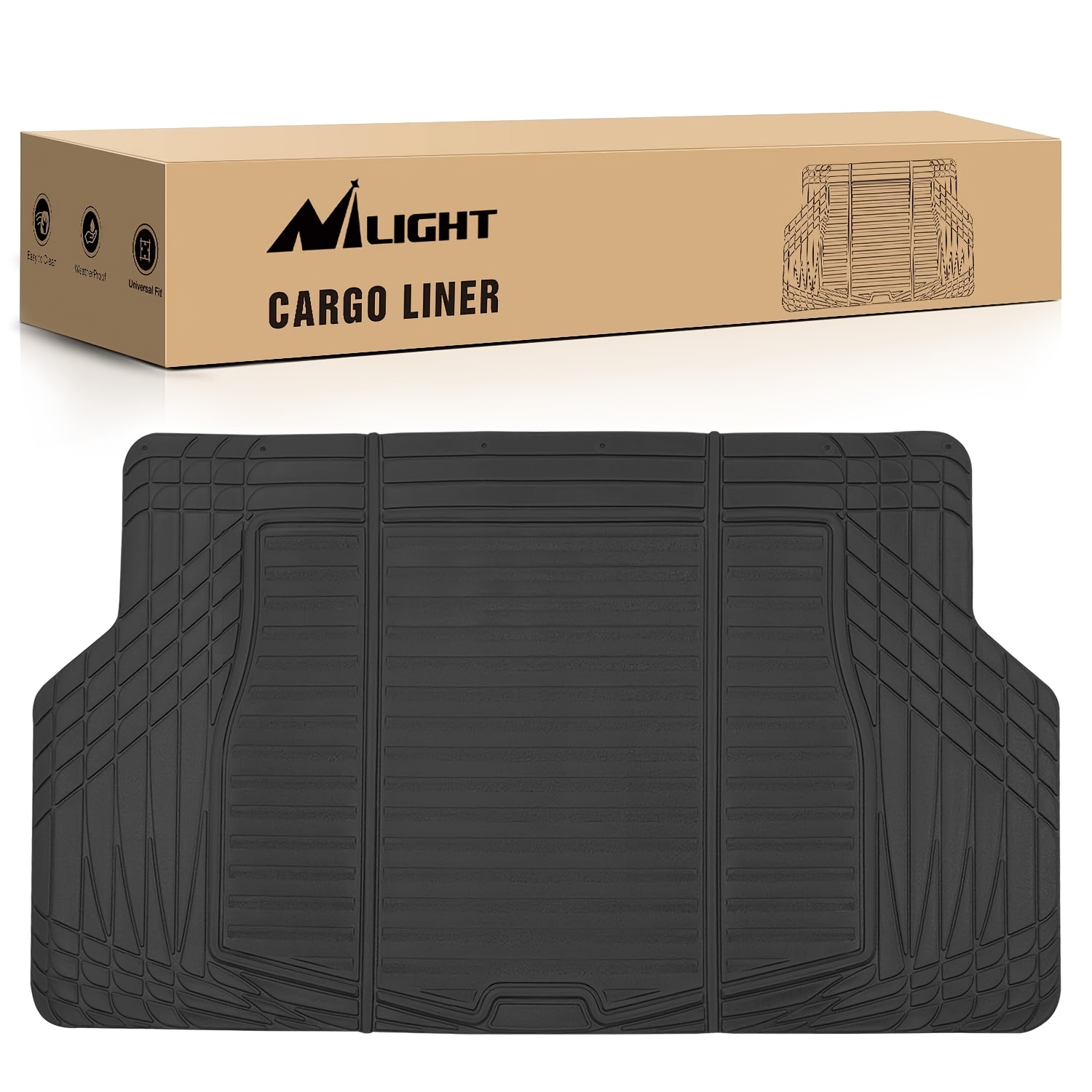TEMU Rubber Cargo Mats For Cars Trucks Suvs, Universal For Most Vehicles, All Weather Protection Heavy Duty Cargo Liners Nilight