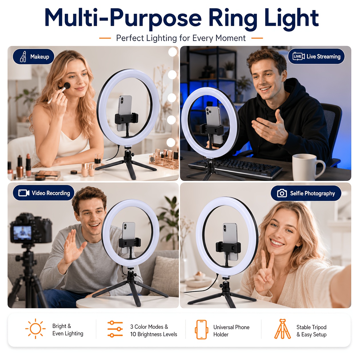 ring light phone clip sold on Temu United States