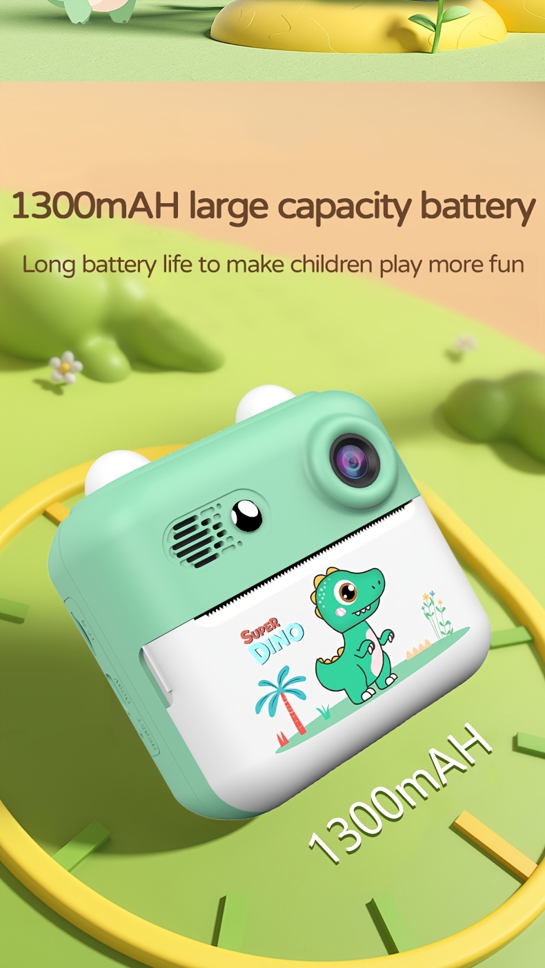 Kids Camera Instant Print, Selfie Digital Camera For Kids With Print Paper & Charging Cable, 2.5K Video & Instant Print Camera With Color Pens For DIY, Fun Gift For Girls Boys 3-12 Years Old (Cyan)