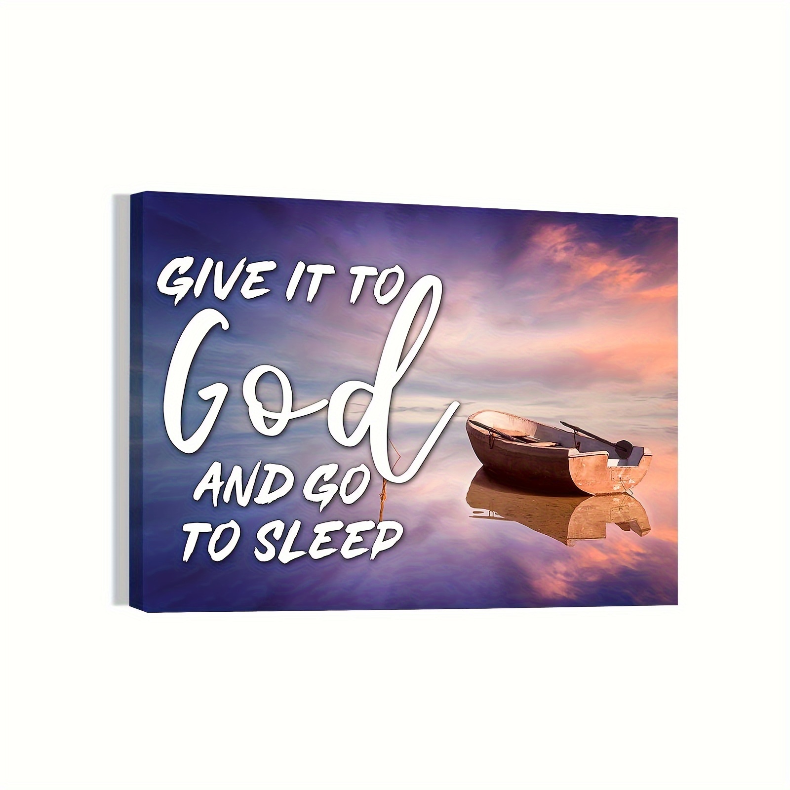 Dreamy Boat Give God Go Sleep Sign Wall Art Decor Hanging - Temu