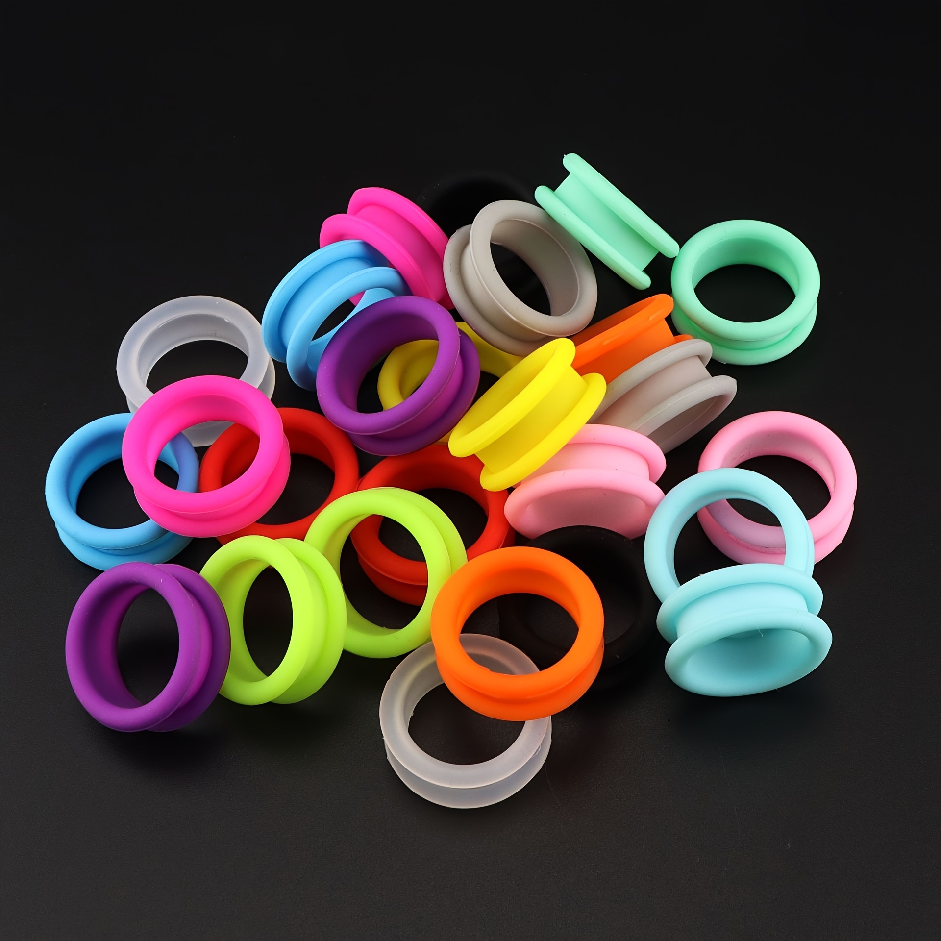 

10pcs Soft Silicone Pet Scissors Finger Rings Hair Scissors Finger Rings Scissors Accessories Silicone Ring