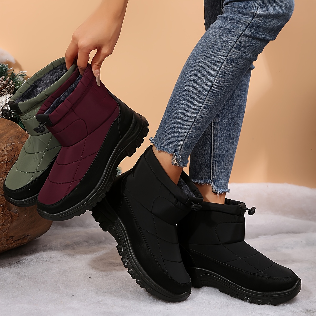 womens high quality snow boots solid lining Temu Kuwait