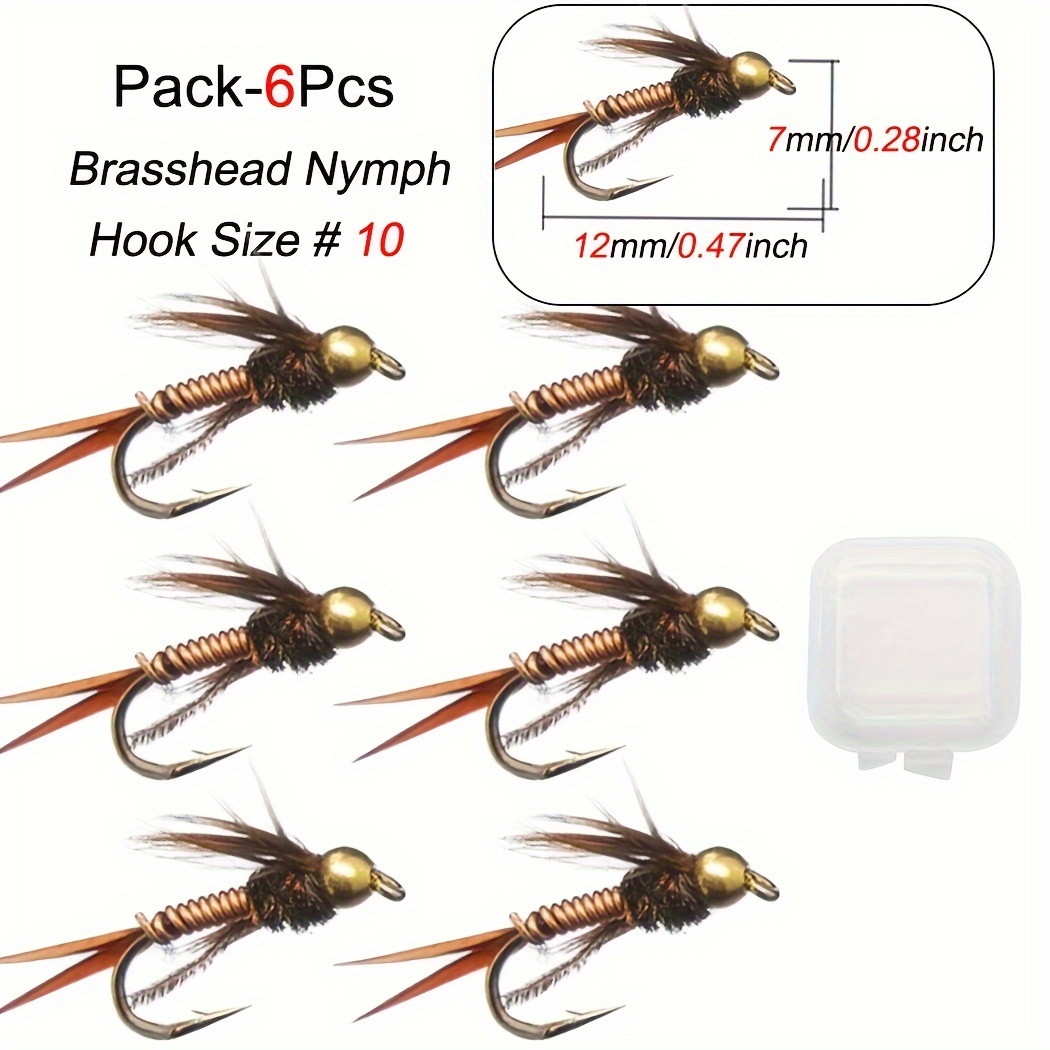 Brass Bead Head Fast Sinking Fly Bait Nymph Scud Bug Worm - Temu