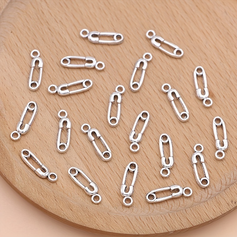 

20pcs Silvery Small Safety Pin Charms Cute Pendants For Jewelry Making Diy Necklace Bracelet Earrings Key Chain Accessories