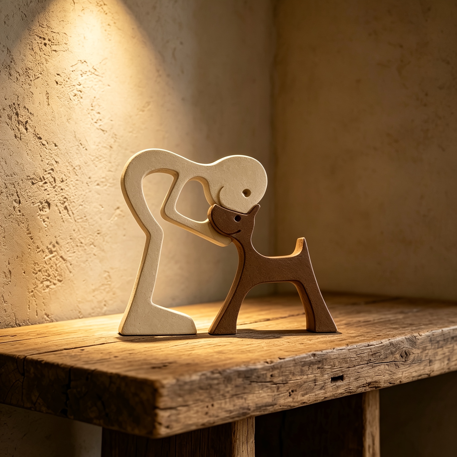 TEMU 2pcs Figurines Set Of People And Dogs | Family And Pet Sculpture | Perfect Valentine's Day Gift | Suitable For Home Or Office Decor, Indoor Use