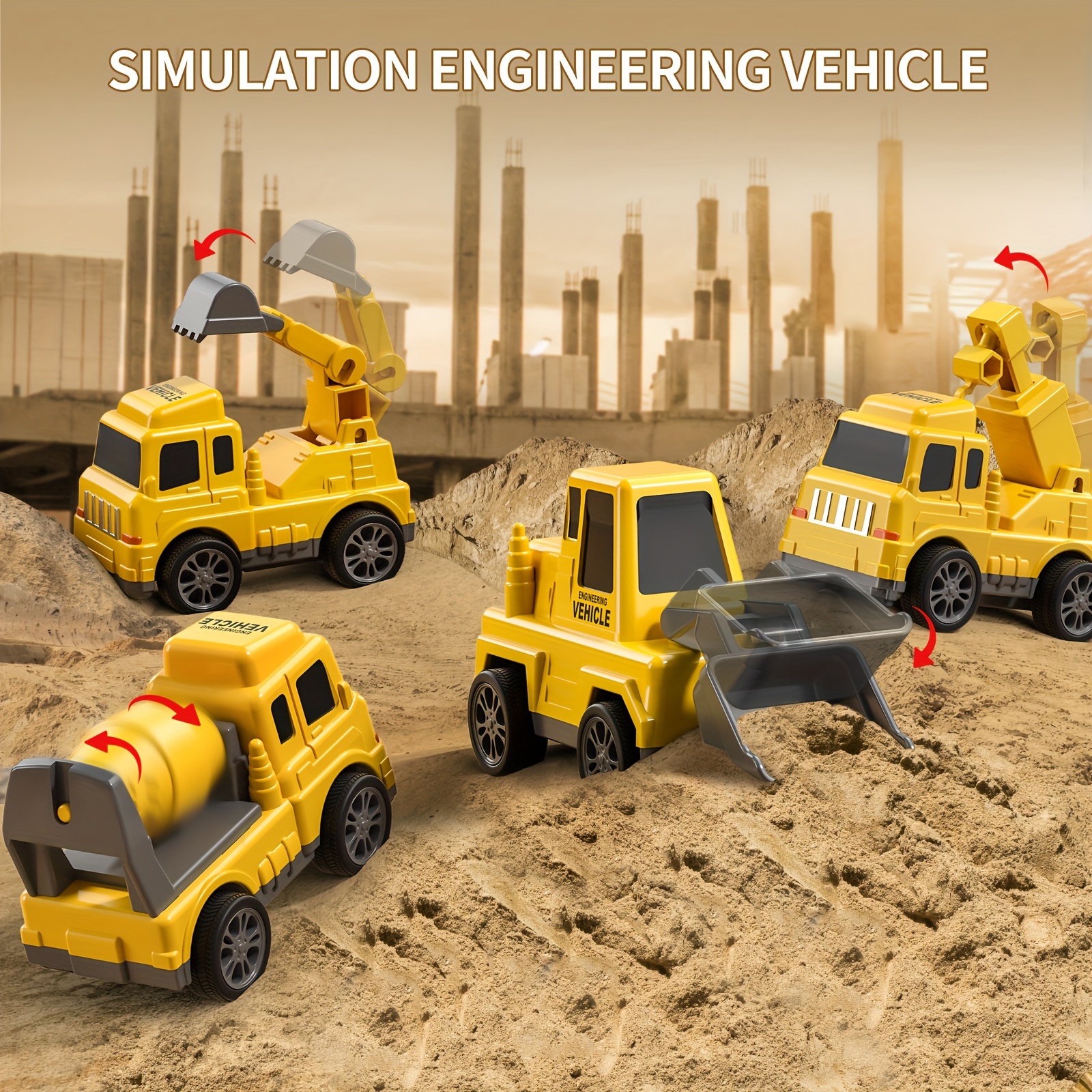  5 in 1 construction vehicle transport truck carrier set plastic toys for boys girls ages 3 7 perfect christmas birthday gift details 5