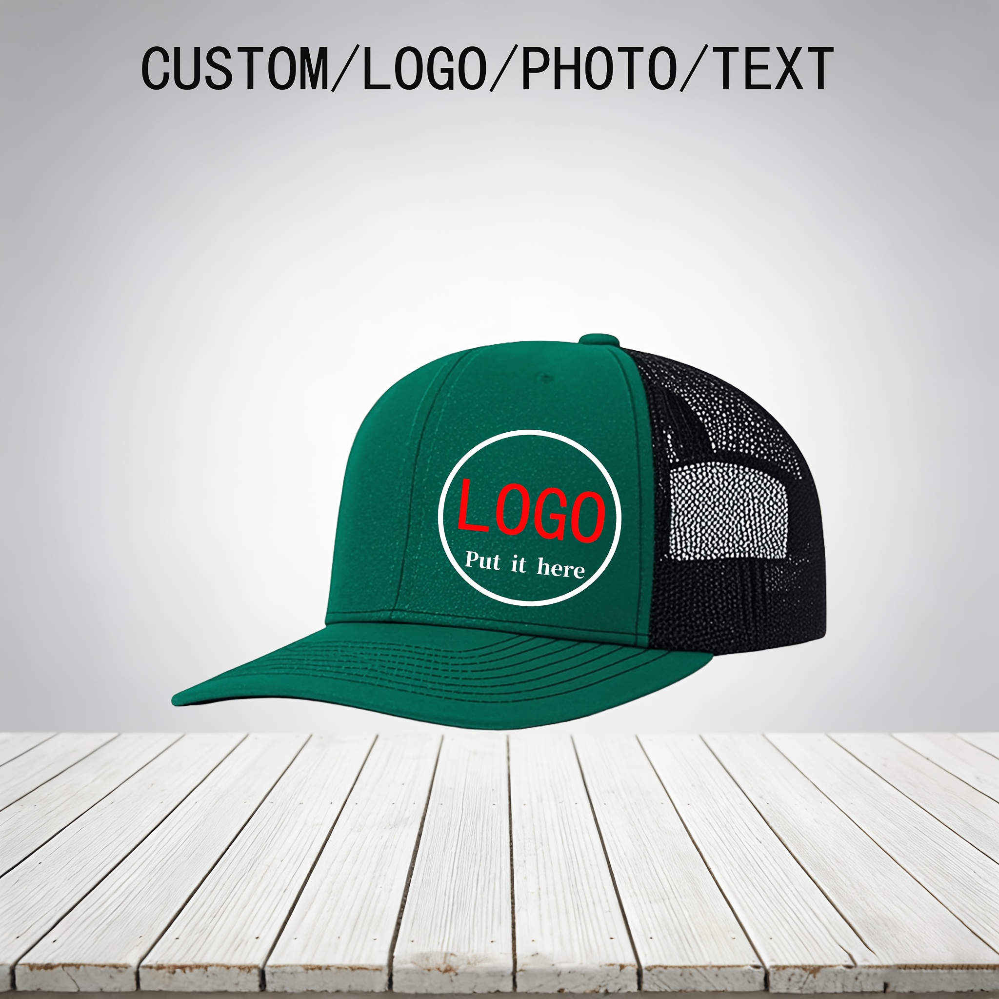 TEMU Diy Custom Logo Trucker Hat Unisex Adjustable Suitable For Outdoor Hiking/daily /outdoor Fishing Etc./versatile Style/breathable Mesh Design/