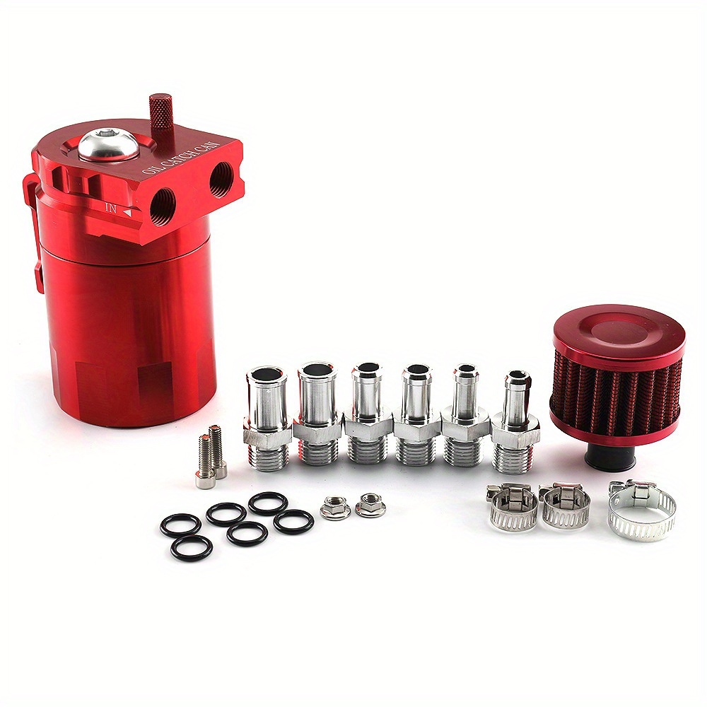 TEMU 1pc Oil Catch , 300ml Catch Can With Breather Filter, Separator Tank With 2.6ft Nbr Fuel Hose For Pcv System