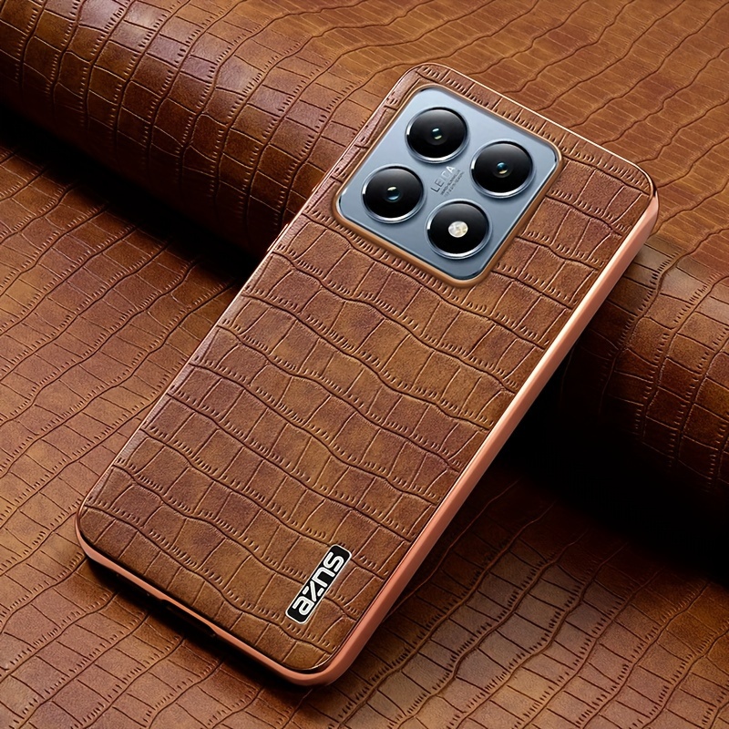 TEMU Phone Case: Suitable For Xiaomi 14t/14t Pro Crocodile Pattern Phone Case, Electroplated Frame, Vintage, Fashionable, Luxurious, , Ultra-thin
