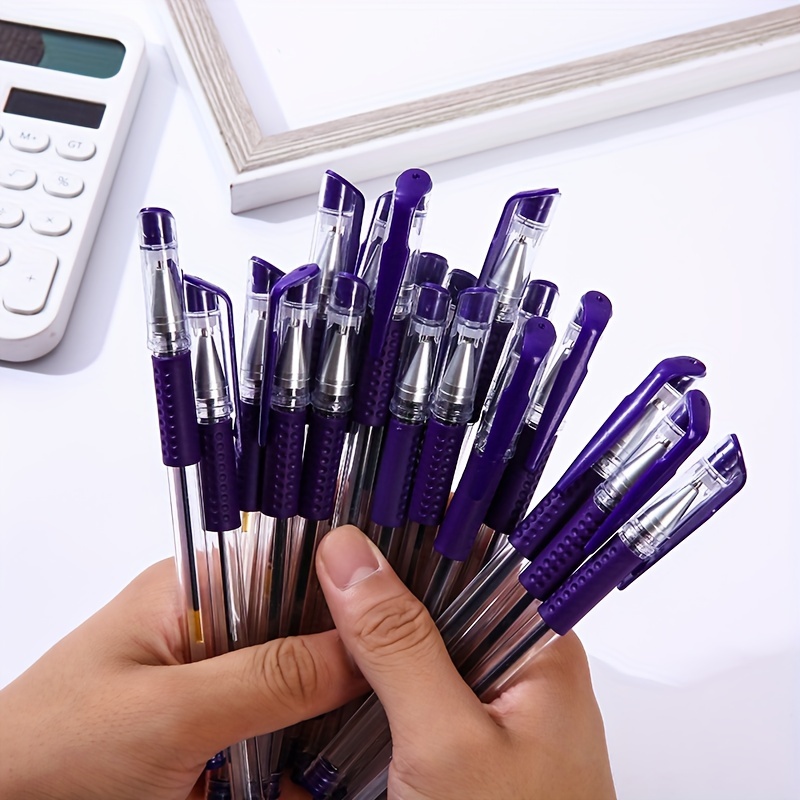 

Purple Pens 0.5mm Medium Point, Quick Drying, Lightweight, Ink Level, Plastic Material For School And Office Use