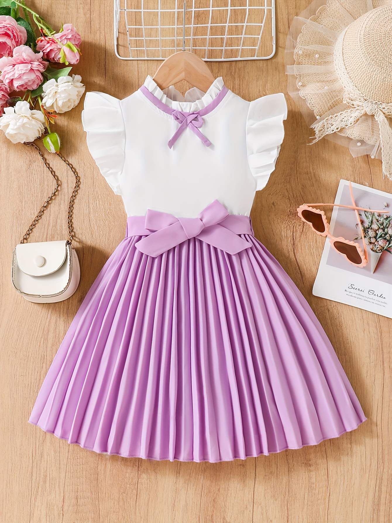 sachin and babi light blue dress Beige pleated dress with elegant embroidery main image 1
