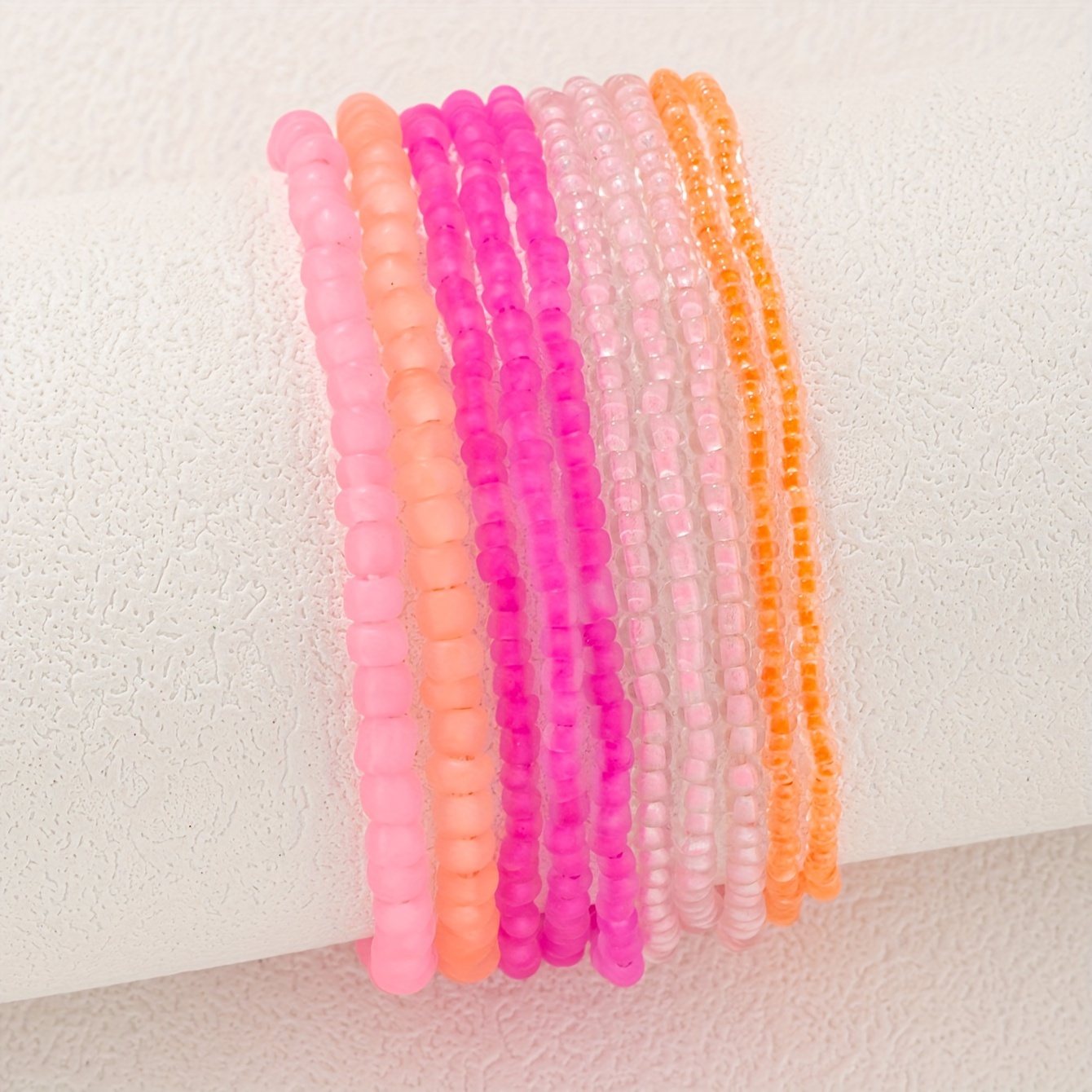 10pcs Bohemian Style Glass Bead String Bracelet