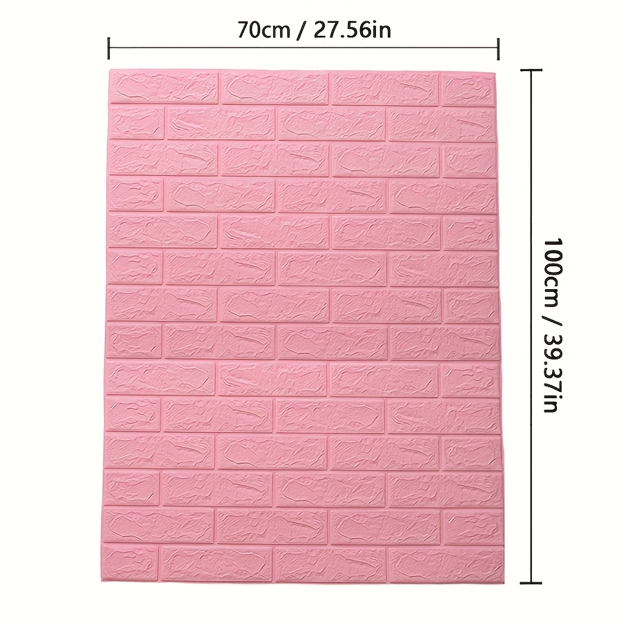 TEMU 1pc 70x100cm/27.56inx39.37in 3d Textured Xpe Wallpaper Moisture-resistant And Impact- Decoration Foam Wallpaper (3mm Thick)