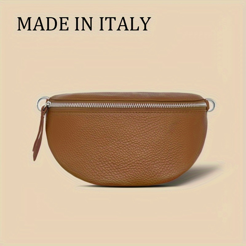 

Women's Shoulder Bag, Crossbody Bag, Leather Belt Bag Made In Italy, Inside Pocket, Medium Size, Wear-resistant And , Gift