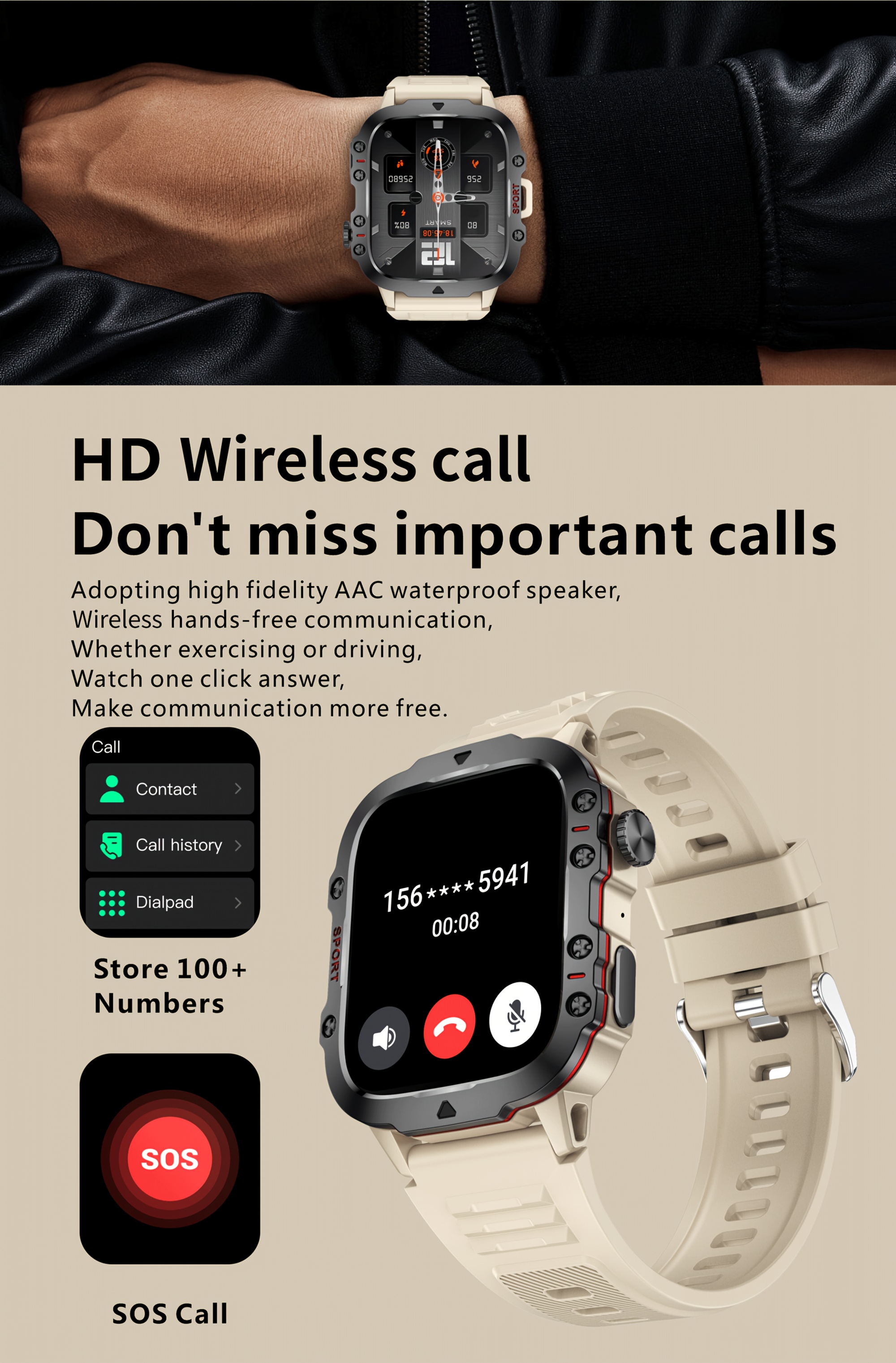 1pc   relógio inte nte masculino com assistente de voz,   quadrado digital, resistente à  , pulseira desportiva, mais de 100   de exercício, bateria recarregável, características de   do tempo e  , relógio de alarma, calculadora, caixa de liga de  ,   usb/bateria detalhes 5