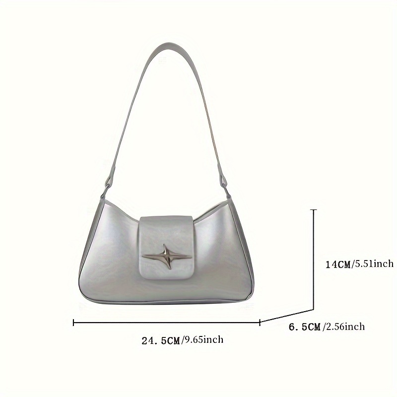 

Solid Color Underarm Bag, Trendy Design Shoulder Bag, Western Simple Small Square Bag