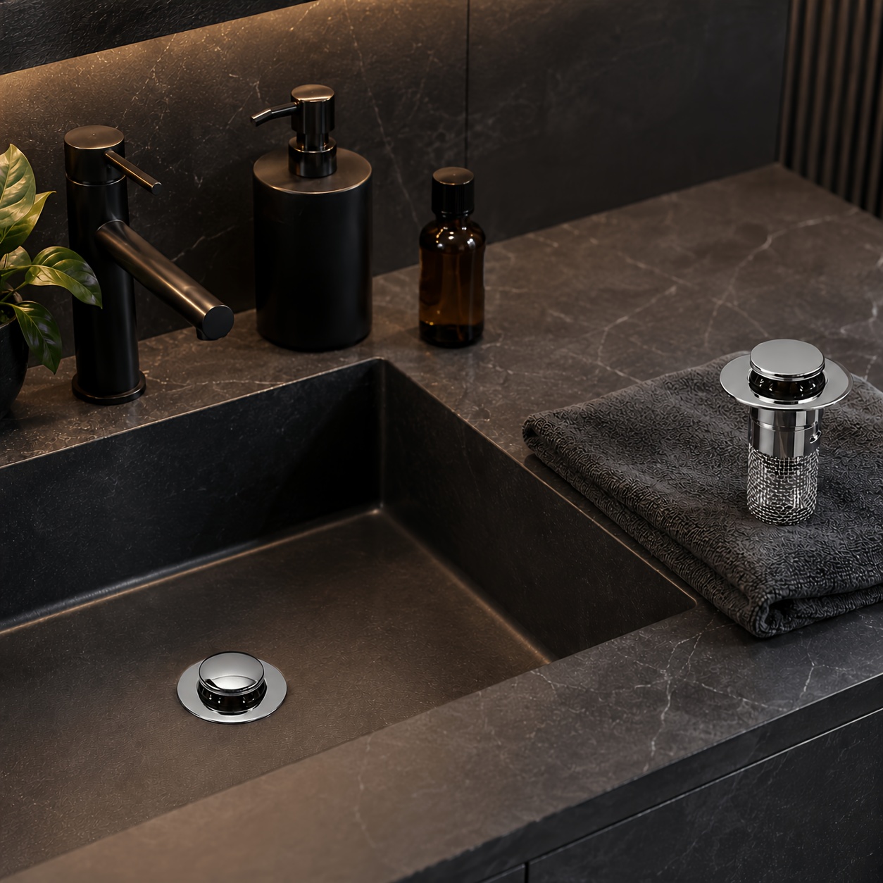 Image of 2pcs Stainless Steel Pop-up Bathroom Sink Drain With Filter Mesh, Anti-clog And Anti-odor, Universal Press-type Drain Stopper For Basin Sinks