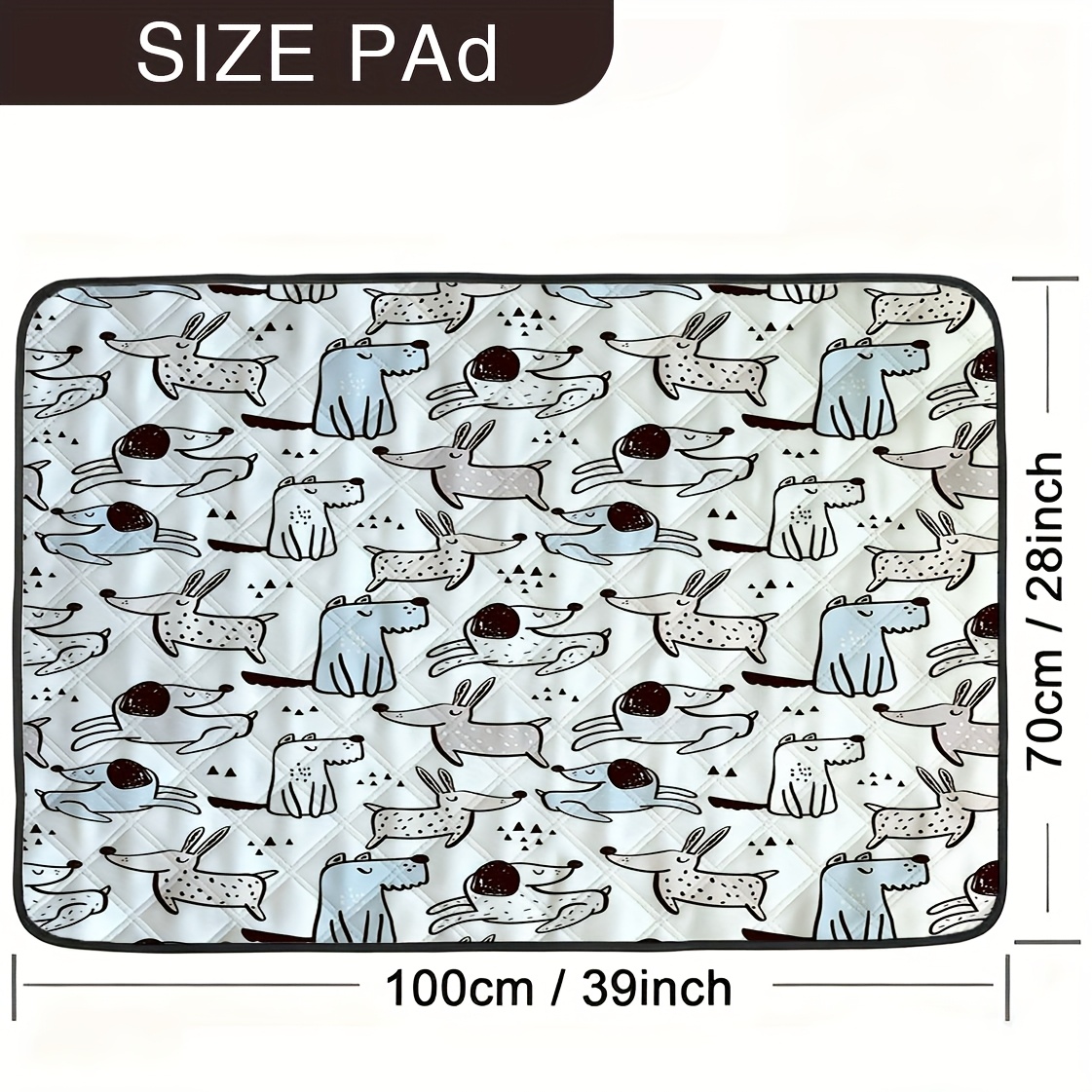 TEMU 1pc Tapis d'entraînement pour chiot YWJHUI & Tapis de toilette pour chien - Lavable et réutilisable, Protecteur pour animaux avec design de