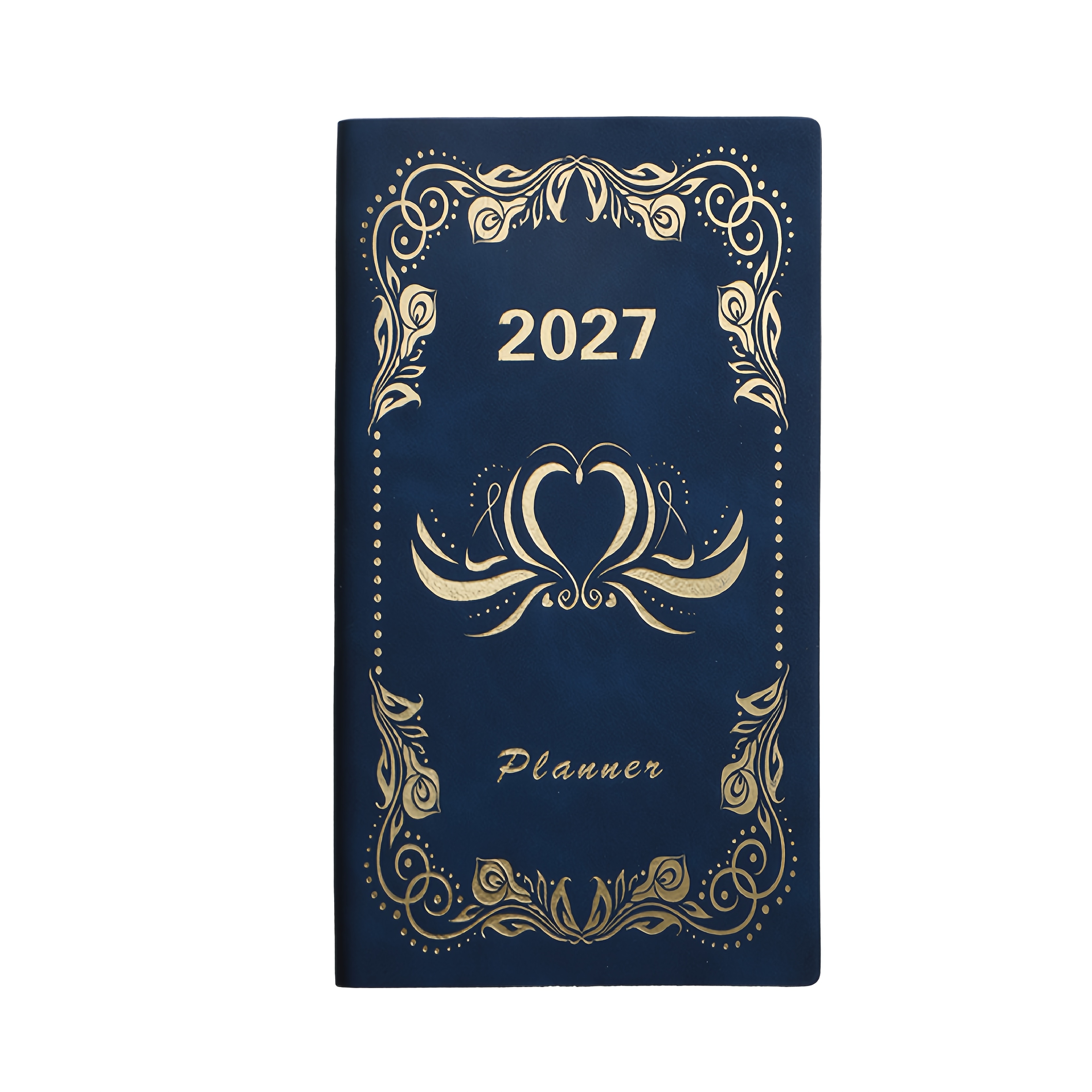 TEMU Single Volume 2027 & Monthly Planner, 3.94×6.89 Inches, Pu Leather With Stamping, Portable Daily Schedule Planner