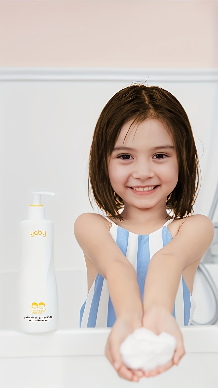 1pc yaby kindergarten kids 2 in   shampoo suitable for boys and girls aged 3 6 350ml 11 835fl oz fragrance with sweet   aroma hydrates nourishes   for delicate skin and   foam korean skincare products details 2