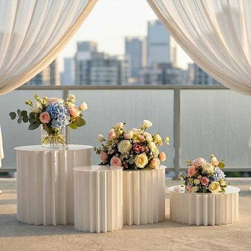 3pcs or 5pcs of classic creative foldable circular display stands made of paper roman columns suitable for weddings bars christmas parties birthday parties graduation ceremonies family