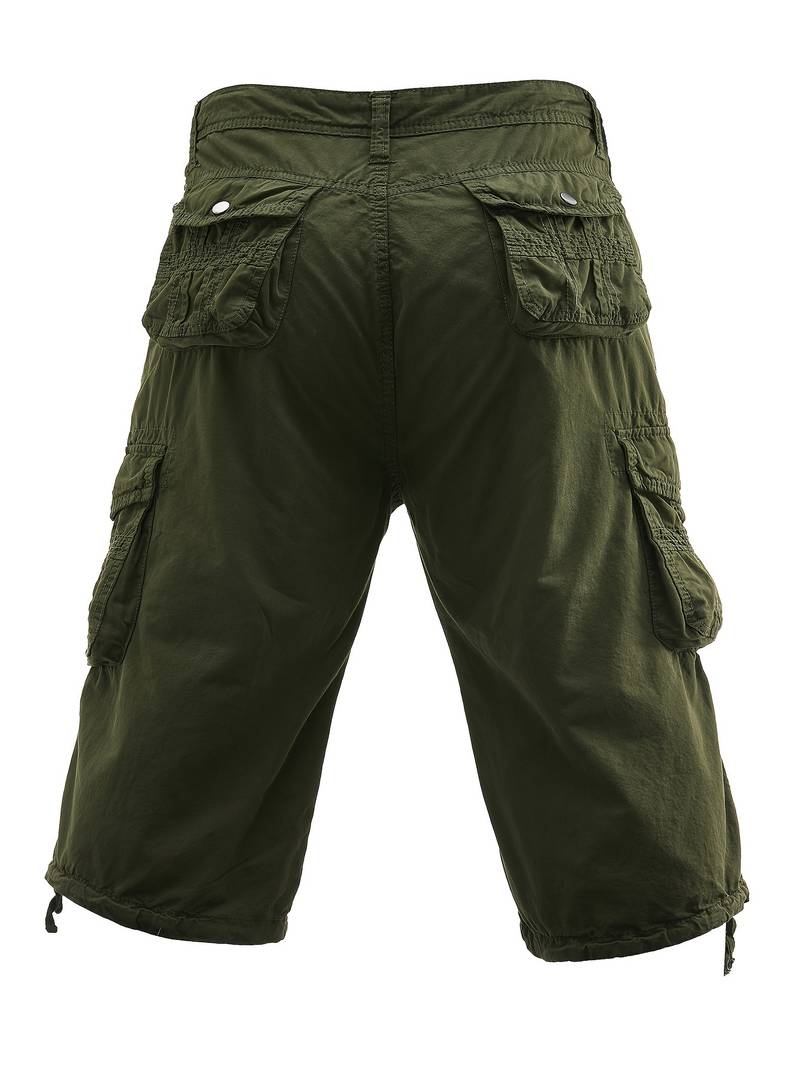 Pantaloncini Cargo Uomo Aotoyou 3/4 In Cotone, 7 Tasche, Vita Elasticizzata Con Cintura Rimovibile, Per Estate, Trekking E Tempo Libero