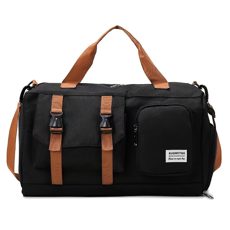 TEMU Sac de voyage multifonctionnel de grande capacité avec compartiment à chaussures amovible à bandoulière unique, sac simple