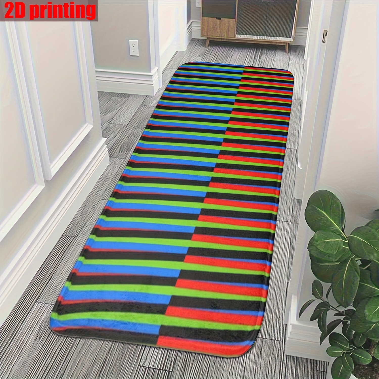 TEMU 1pc Venezuela Non-slip Super Absorbent Floor Mat Suitable, Bedroom, Doorway - Soft Flannel, Machine Washable Non-slip, Mat For Home &