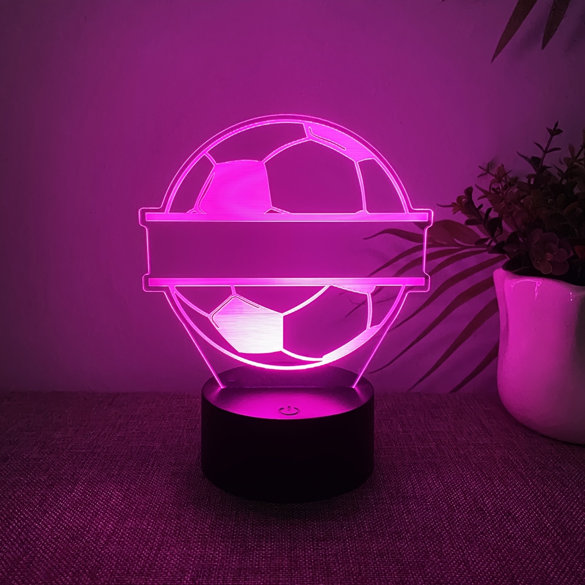 TEMU 1pc Customizable Text Name 3d Night Football Shape Gift As Holiday Present Birthday Present For Football Enthusiasts Decorating Room Atmosphere