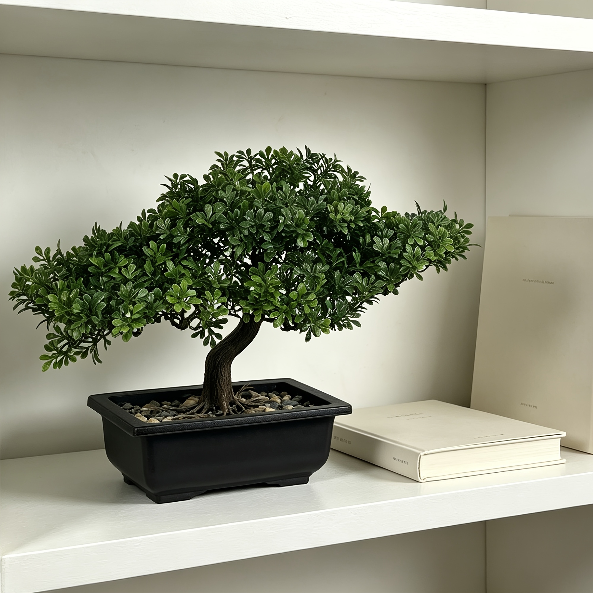 Artificial Aglaia Odorata Bonsai with Stone Accent