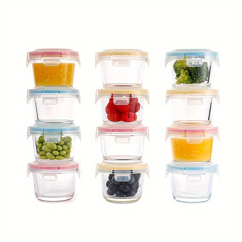 

Leak-proof High Borosilicate Glass Food Storage Containers With Sealed Lids - Reusable, Microwave & Dishwasher Safe Mini Kitchen Organizers Food Storage Containers With Lids Kitchen Storage Containers