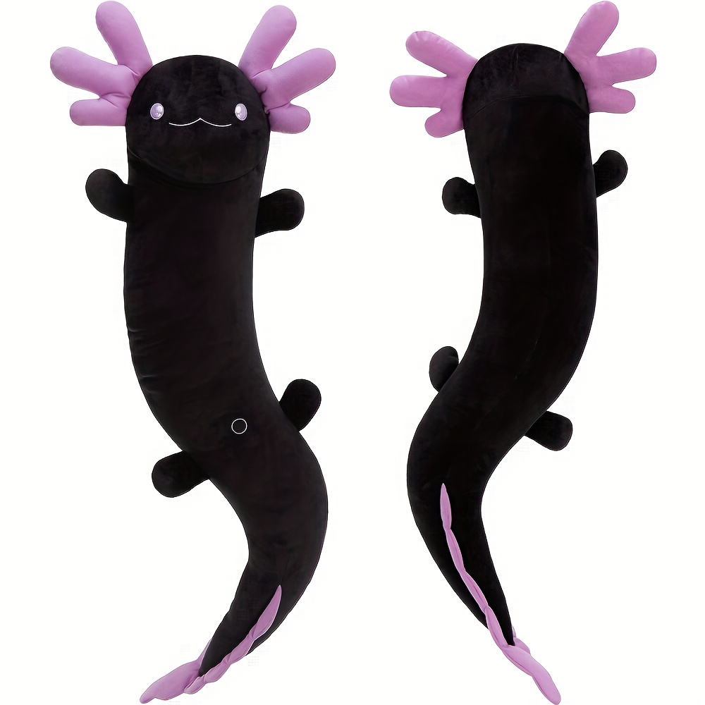 Maogolan Large Axolotl Plush Body Pillow, Xl Axolotl Stuffed Animal For Kids, Salamander Plush Glow In The Dark, Christmas Valentine Birthday Gifts Purple