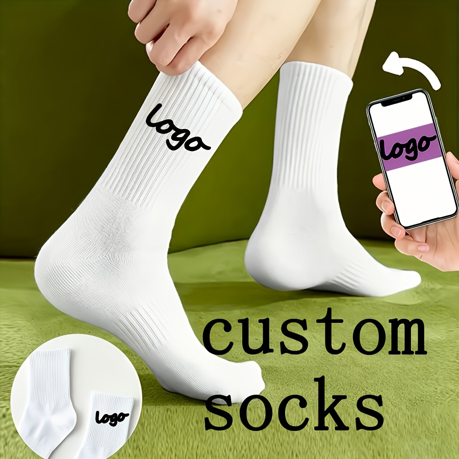 TEMU 1 Pair Personalized Customizable Portrait Photo Mid-calf Socks - Unisex Personalized Socks With Photo Customization, And Fun Pattern Designs,