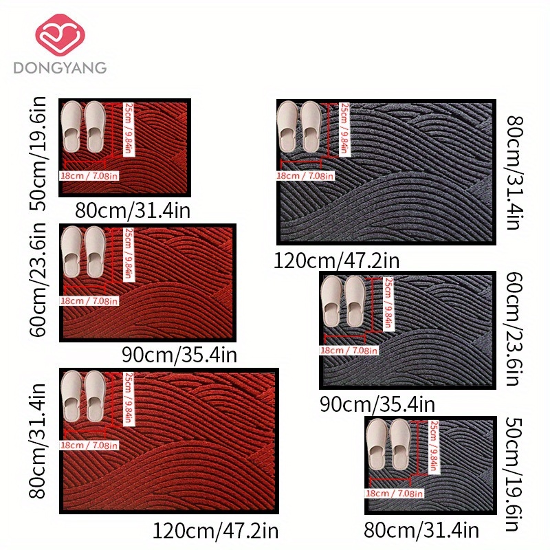 1pc of   brand water absorbing and anti   mat solid color striped welcome mat thickened and weighted outdoor mat durable and easy to     pads suitable for outdoor doorways   entrance   outdoors Product details 9