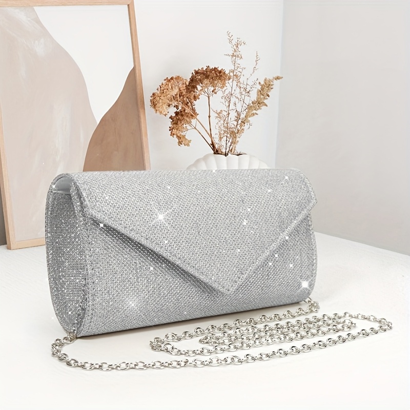 Umhängetasche Handtasche Mit Glitzersteinen Abendtasche Blau