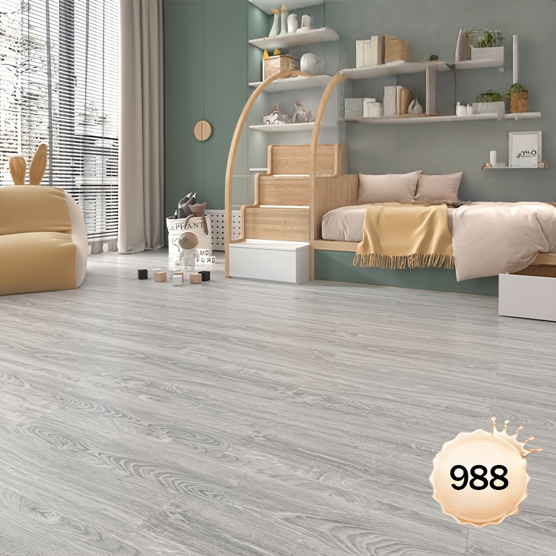Image of 50pcs Luxury Wood Grain Tiles - Waterproof -slip Self-adhesive Vinyl Planks, Realistic Wood Floor Stickers With Wood Grain Texture, Peelable, Bathroom, Bedroom, Living Room (diy Home Renovation