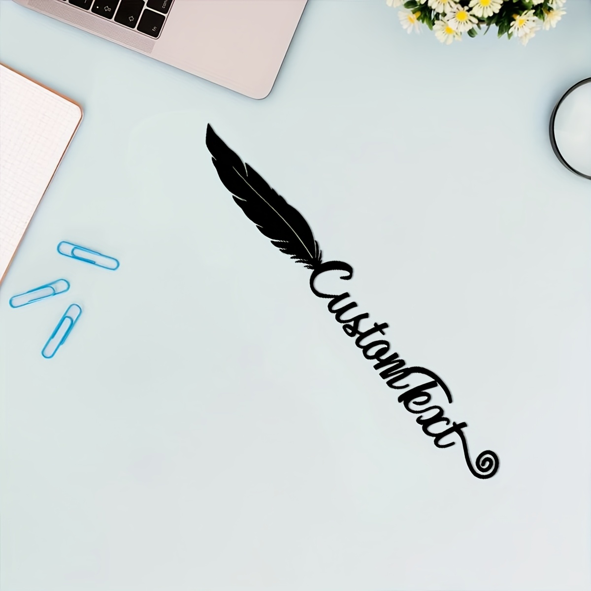 TEMU [customized] 1pc Customized Feather Bookmark, Personalized Metal Feather Bookmark With Custom Name - Book Lovers Gift For Teacher Appreciation,
