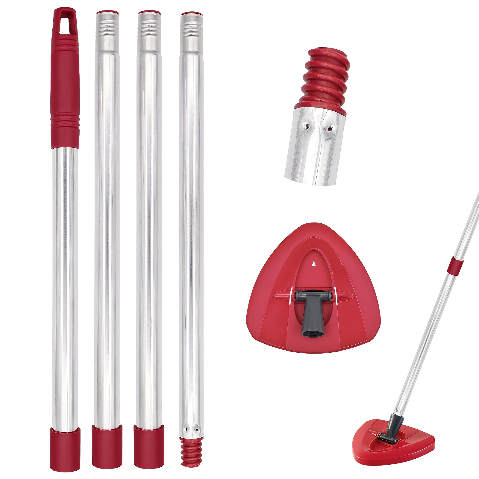 TEMU Le manche de vadrouille est compatible avec Ocdar, y les tiges et bases de remplacement pour la vadrouille rotative, avec un manche et une base