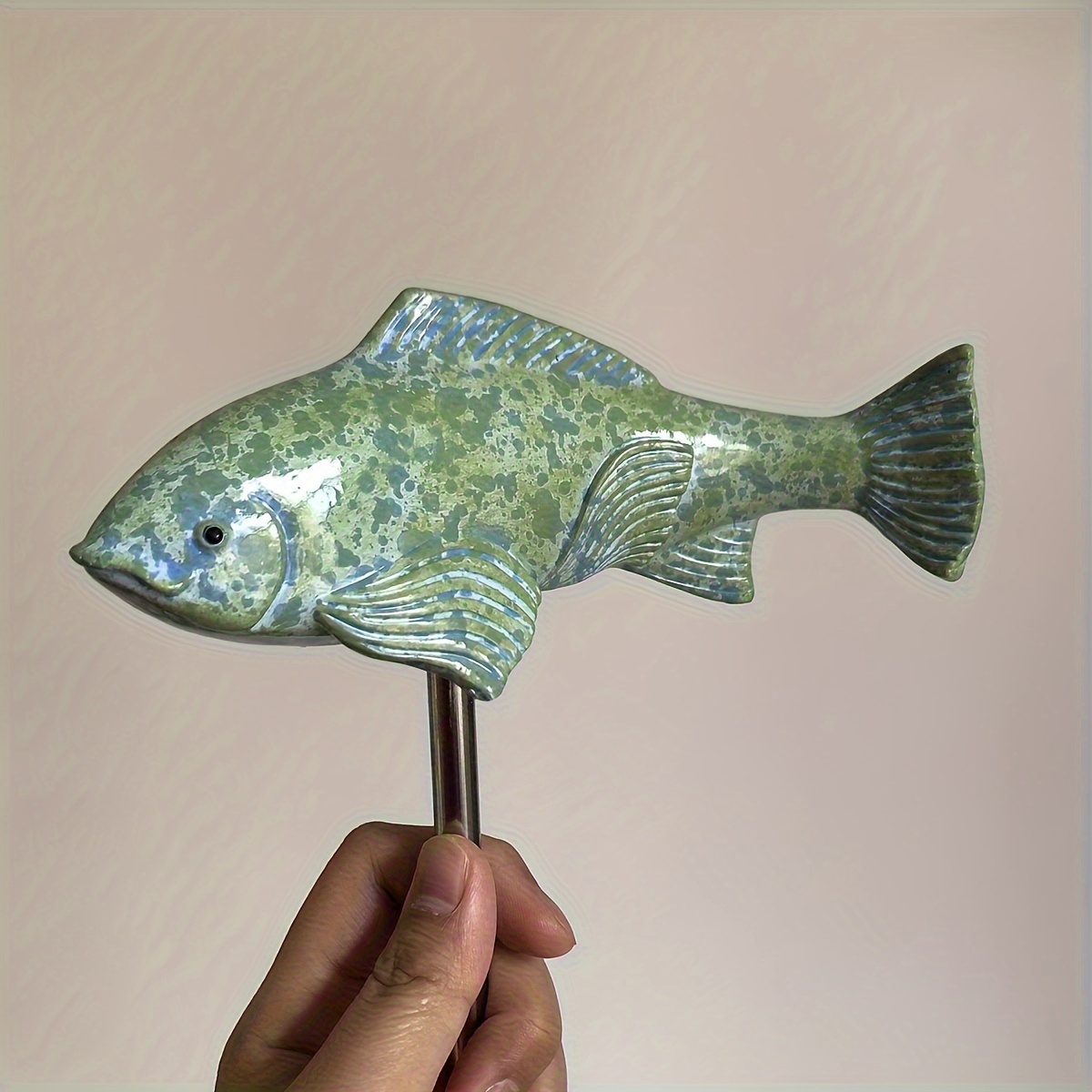 Image of 【3d】 [3d] 1pc Koi Fish Sculpture, Garden Carp Resin Craft Statue, Home Decor Tabletop Ornament, Courtyard Lawn Gardening Ground Plug Outdoor Sculpture