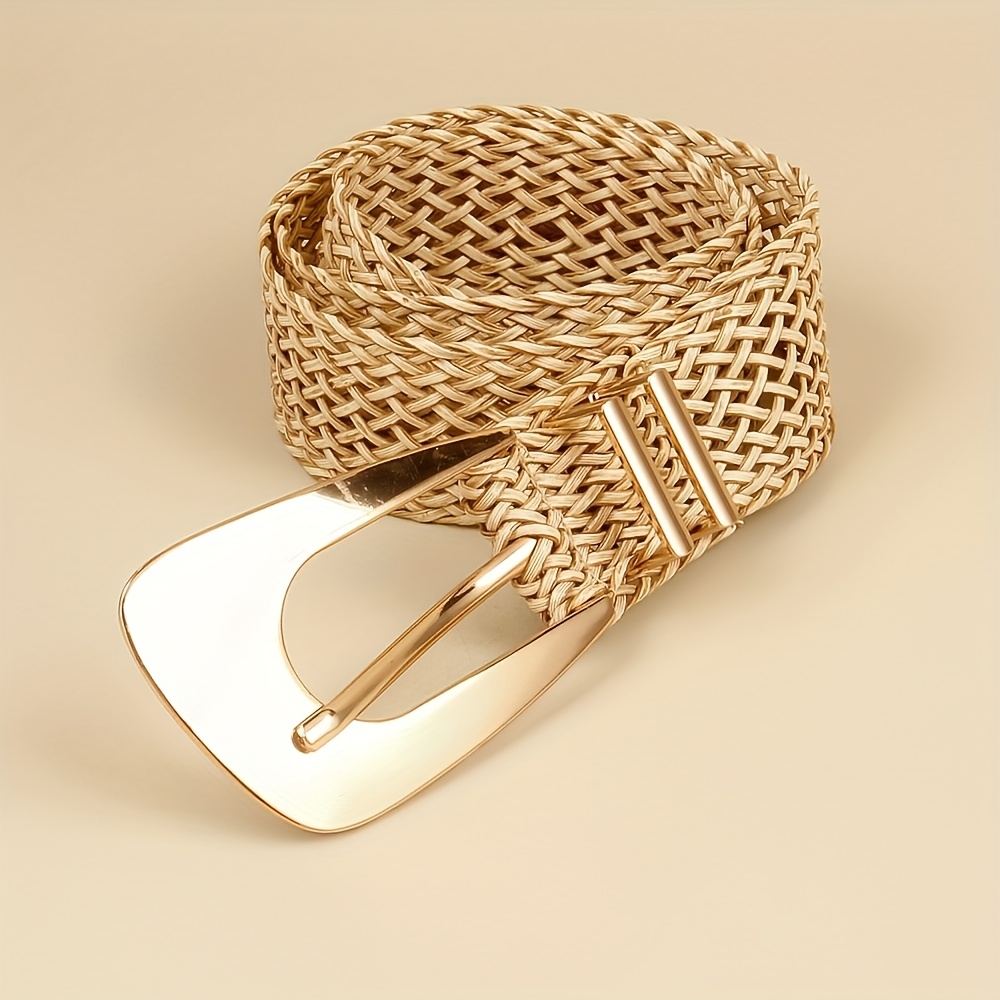 Elegant Handmade Golden Braided Women’s Belt With Stylish Irregular Metal – Perfect For Work, Weddings, Parties, And Formal Occasions