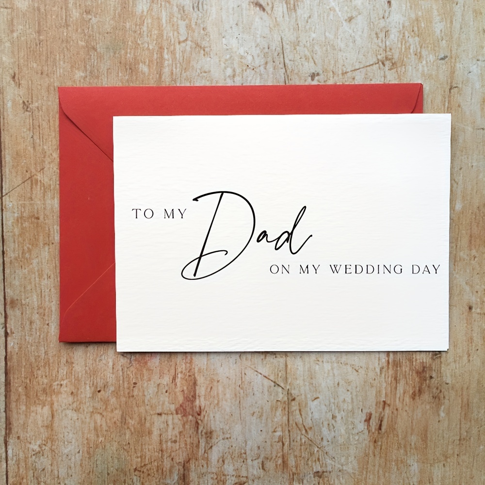 

1pc, "to My Dad On My Wedding Day" Card With Envelope, Casual Style, Sentimental Keepsake, Personalized Wedding Stationery Card