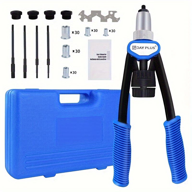 Rivet Nut Pliers Set, Professional Rivet Pliers Set With M5 M6 M8 M10 M12 Chrome Steel Mandrels, 150 Pieces Rivet Nuts, Blind Pliers With Non-slip Handle For Thick Metal Sheets