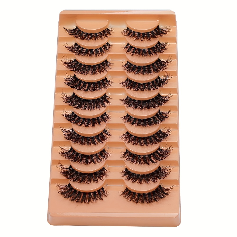 10 Pairs Of Transparent Stem Cluster Eyelashes, European And American Thick 3d Lashes, 201