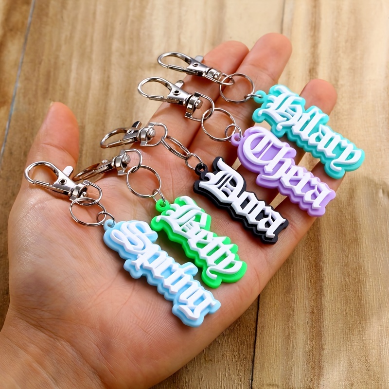 

Customized Personalized Keychain, With 3d Name Tag Multiple Colors Acrylic Keychain As A Gift For Friends