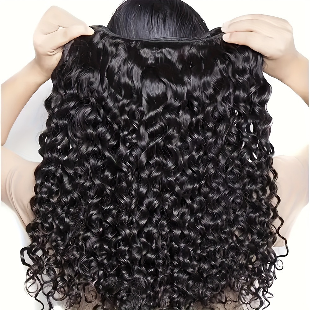 

1 Pcs Natural Curly Wave Human Hair Extensions For Women - Unprocessed Weave With Water Wave (14-32) Inch